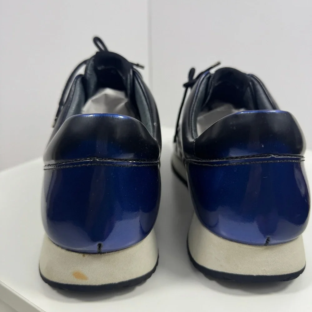 United Nude Sneakers Mens 9 Black Blue Quilted Leather Low‎ Top Shoes